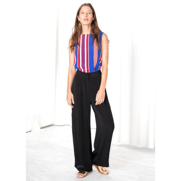 & Other Stories Pants - & Other Stories Pleated Wide Leg High Rise Pants